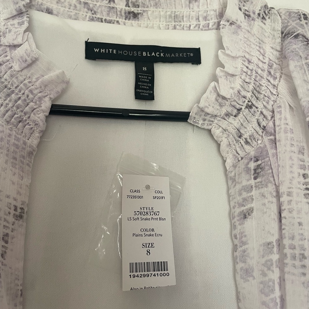 NET White House black market lilac purple and white button knee midi dress - Picture 6 of 8